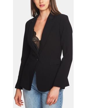 1.STATE Classic Crepe One-button Jacket - Black