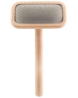 Aronkl Slicker Dog Brush Stainless Steel Pins Beechwood Handle Lightweight Groom Like Pro - White