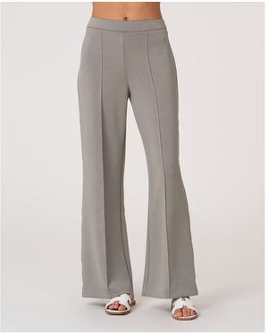 Rebody Active Rebody Madison Pintuck Wide Leg Scuba Pant 30" - Gray