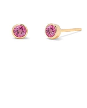 Brook and York Natural Stones 14k Gold-plated Vermeil Sage Birthstone Earrings - Pink