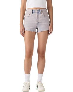 Levi's 501 Button Fly High-rise Denim Shorts - White
