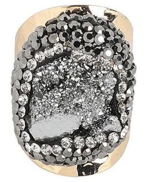 SOH Crystal Crest Cocktail Ring - White