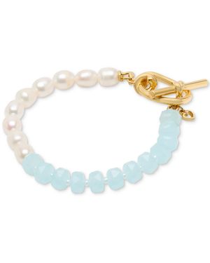 Kate Spade Gold-tone Color Bead & Freshwater Pearl Flex Bracelet - White
