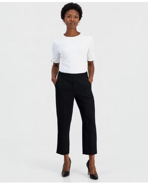 INC International Concepts Petite Slim Crop Pull-on Pants - White