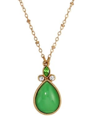 2028 Teardrop Crystal Necklace - Green