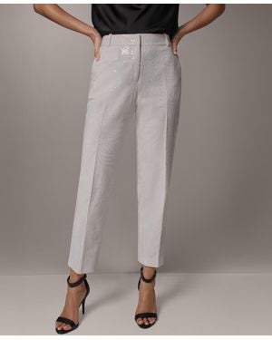 Donna Karan Sequin Embroidered Pants - Gray