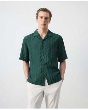 Mango Regular-fit Lyocell Shirt - Green