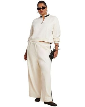 Eloquii Stripe Detail Sweatpant - Natural