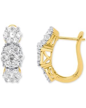 Forever Grown Diamonds Lab Grown Diamond Triple Cluster Statement Earrings (2 Ct. T.w. - Metallic