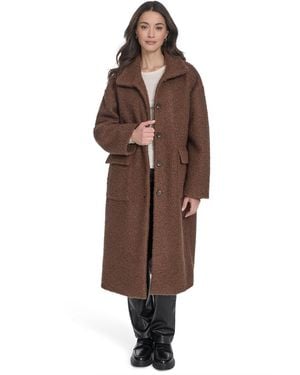 Levi's Regular Boucle Stand Collar Car Coat - Brown