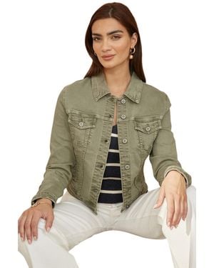 Yumi' Stretch Cotton Denim Jacket - Green