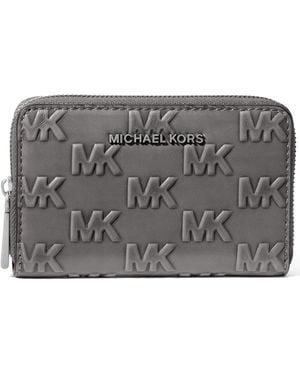 Michael Kors Jet Set Zip Around Card Case Wallet - Gray