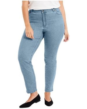 June + Vie June + Vie June + Vie Curvie Fit Straight-leg Jeans - Blue