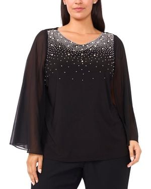 Msk Plus Size V-neck Surplice - Black