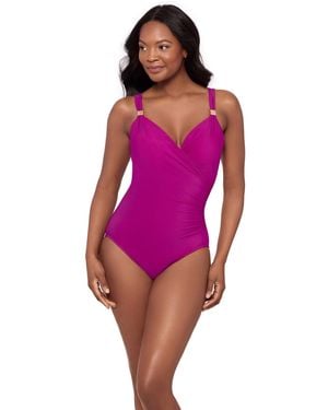 Miraclesuit Razzle Dazzle Siren Twist-front Underwire Allover Slimming One-piece Swimsuit - Purple
