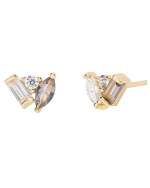 Little Sky Stone Seraphina Moissanite Gray Spinel Stud Earrings - Black
