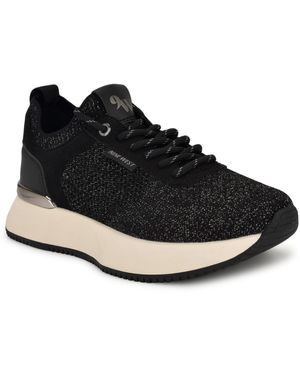 Nine West Freska Casual Round Toe Sneakers - Black