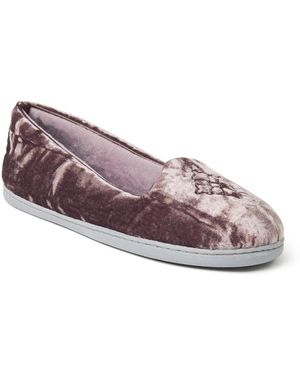 Dearfoams Rebecca Microfiber Velour Closed Back House Slipper - Purple