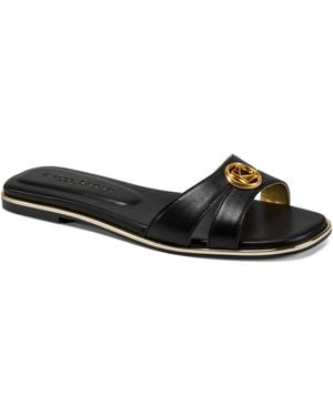 Donna Karan Halo Slip-on Flat Sandals - Black