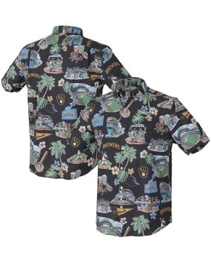 Reyn Spooner Milwaukee Brewers Scenic Tri-blend Button-down Shirt - Gray