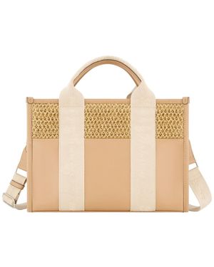 Tommy Bahama Raffia/pu Logo Webbing Modern Tote - Natural