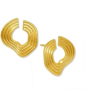 Ottoman Hands Nara Wave Stud Earrings - Metallic