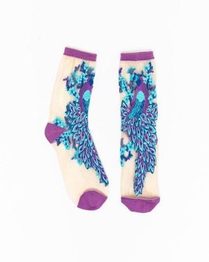 Sock Candy Aquamarine Sheer Sock - Blue
