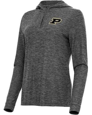 Antigua Purdue Boilermakers Daybreak Quarter-zip Hoodie - Gray