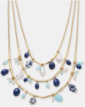 Style & Co. Gold-tone Beaded Three-layer Necklace - Metallic