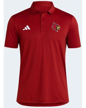 adidas Louisville Cardinals Ultimate365 Stripe Polo Shirt - Red
