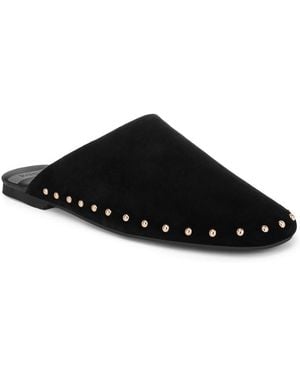 Rag & Co Corbera Studded Round-toe Leather Mules - Black