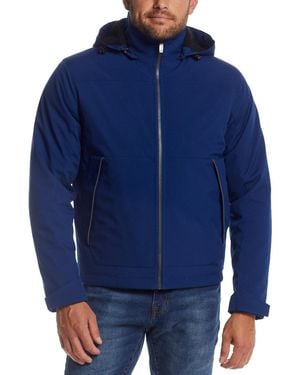 Weatherproof Flex Tech Hooded Shirt Jacket - Blue