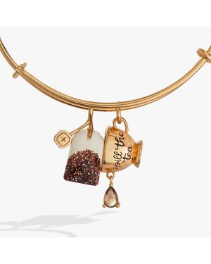ALEX AND ANI 'spill The Tea' Cup & Tea Bag Charm Bangle - White