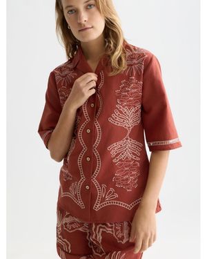 Scotch & Soda Embroidered Short Sleeved Fitted Shirt