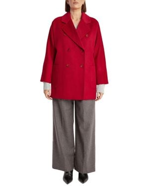 1982 Cashmere Double Breasted Short Coat - Red