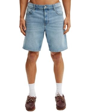 Cotton On 9" Loose Straight Denim Shorts - Blue