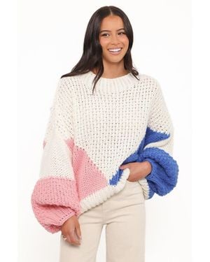 Petal & Pup Koda Pattern Knit Sweater - White