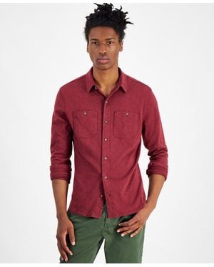 Sun & Stone Sun + Stone Regular-fit Button-down Knit Shirt - Red