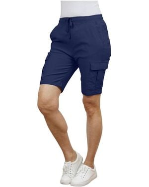 Galaxy By Harvic Loose Fit Super Flex Stretch Cargo jogger Shorts - Blue