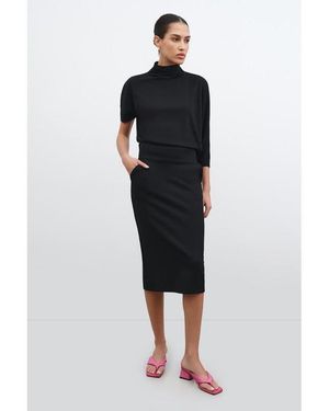 MARCELLA Vesey Pencil Skirt - Black