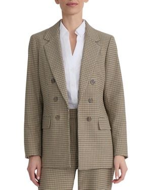 Jones New York Petite Plaid Double-breasted Blazer - Brown