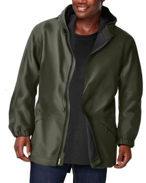 Kingsize Big & Tall Fleece-lined Slicker Rain Coat - Black