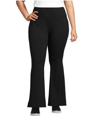 Lands' End Plus Size Active Hi Impact High Rise Slim Flare Pants - Black