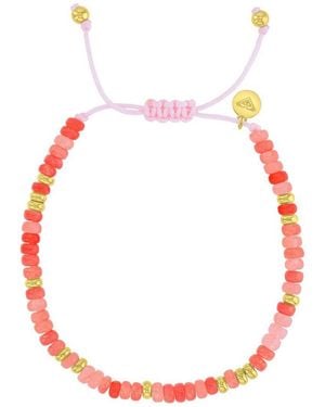 Roxy Waterproof Yellow Watermelon Stone Adjustable Bracelet - Red