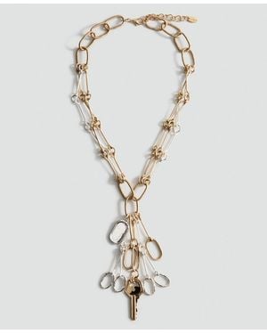 Mango Pendant Chain Necklace - White