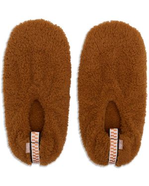 feel good Slipper Socks | Indoor Faux Sherpa Socks | Cozy Sherpa Socks - Brown