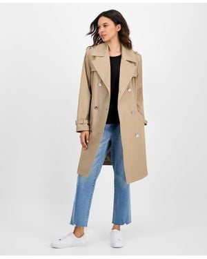 Cece Double-breasted Studded Belted Trench Coat - Blue