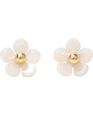Kate Spade Gold-tone Summer Daze Flower Stud Earrings - White