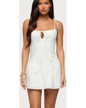 Edikted Kaira Eyelet Boned Mini Dress - White