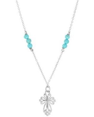 Macy's Giani Bernini Simulated Religious Cross Jewelry In Sterling Silver - Metallic